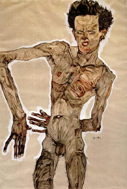 Egon Schiele Standing Male Nude oil painting image